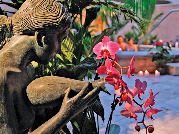 The Spa garden Sanctuary is surrounded by the beauty and fragrances of North Beach Plantation's tropical foliage which surrounds our Outdoor Garden Sanctuary. Then soak in our ten-person jetted whirlpool, which will soothe those tight tired muscles, or just relax in one of our lounge chairs. A great spa experience for smalls groups to gather and relax at the end of any spa day. Please book the Spa Garden Sanctuary for Private parties at least two weeks in advance.
