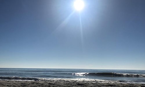 sun over the ocean