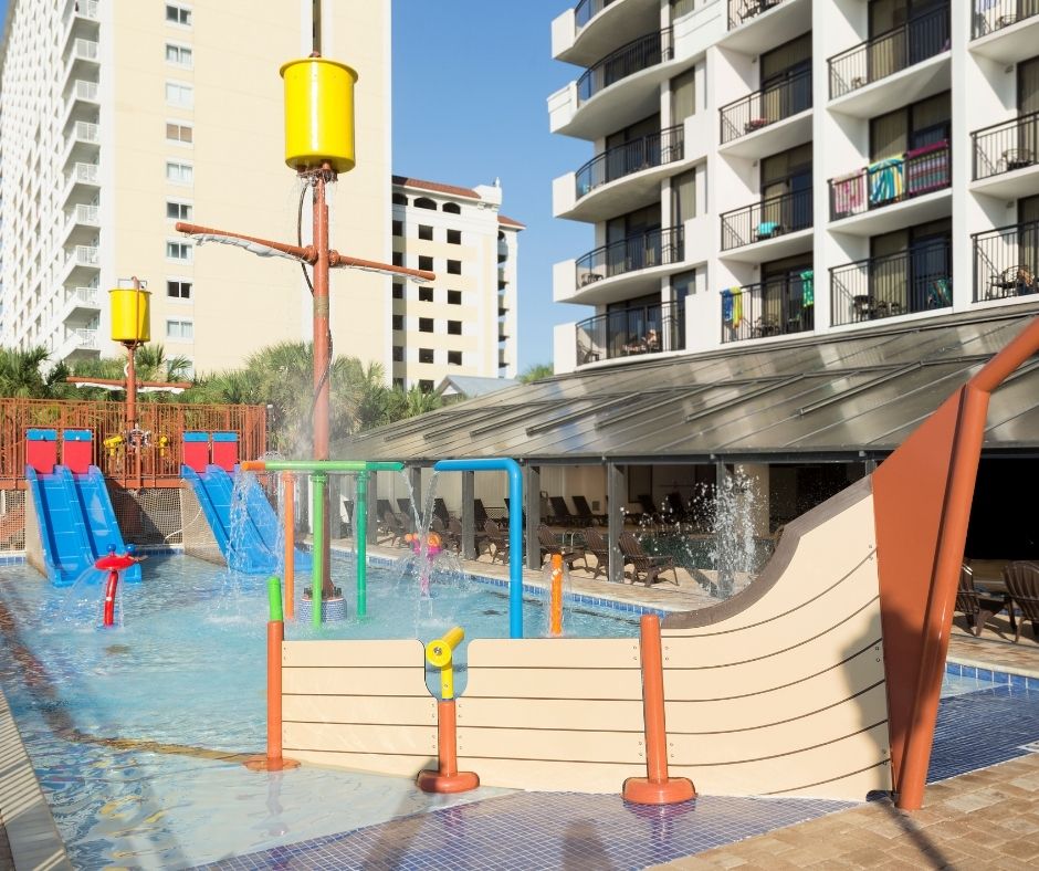 Breakers outdoor pool with sunken pirate ship