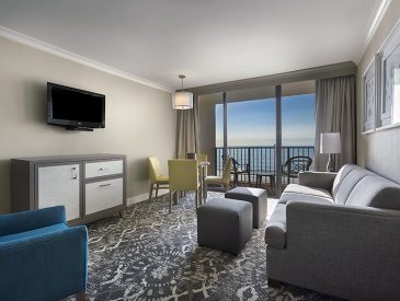 Oceanfront King Suite Living Room - Palms Building