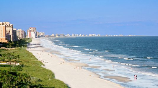 Coastline view of myrtle beach